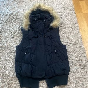 International Concepts women’s puffer vest. With detachable hood. Worn o…